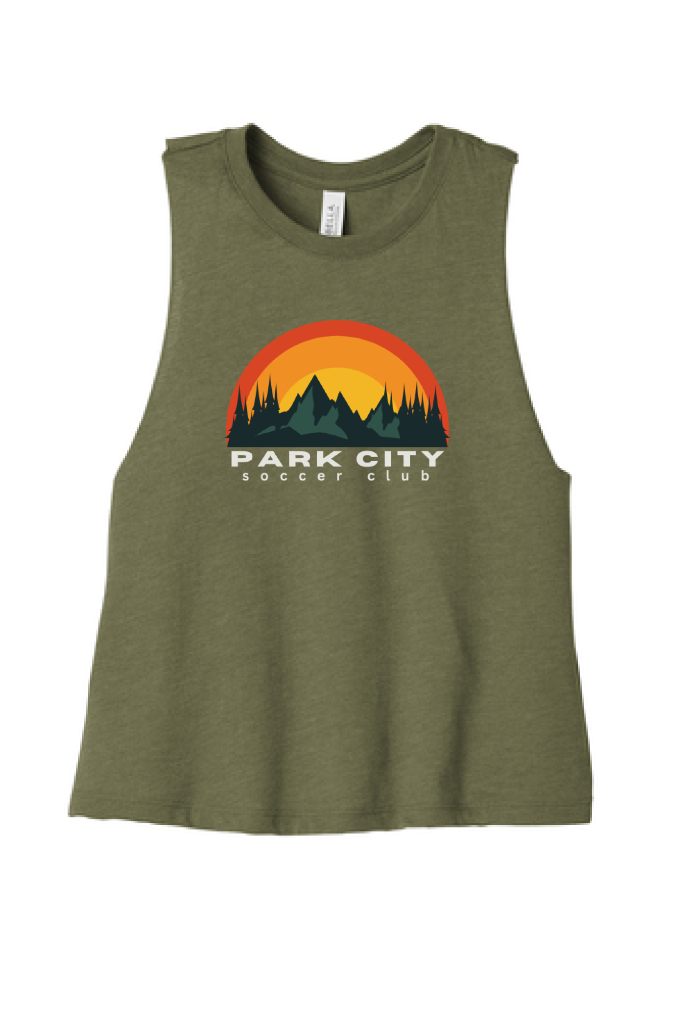 PCSC Mnt. Sun Ladies Racerback Cropped Tank