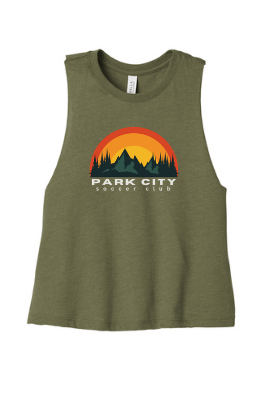 PCSC Mnt. Sun Ladies Racerback Cropped Tank